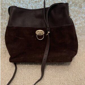 Boho-chic Talbots Dark Brown Bag Soft Suede Handbags Purse